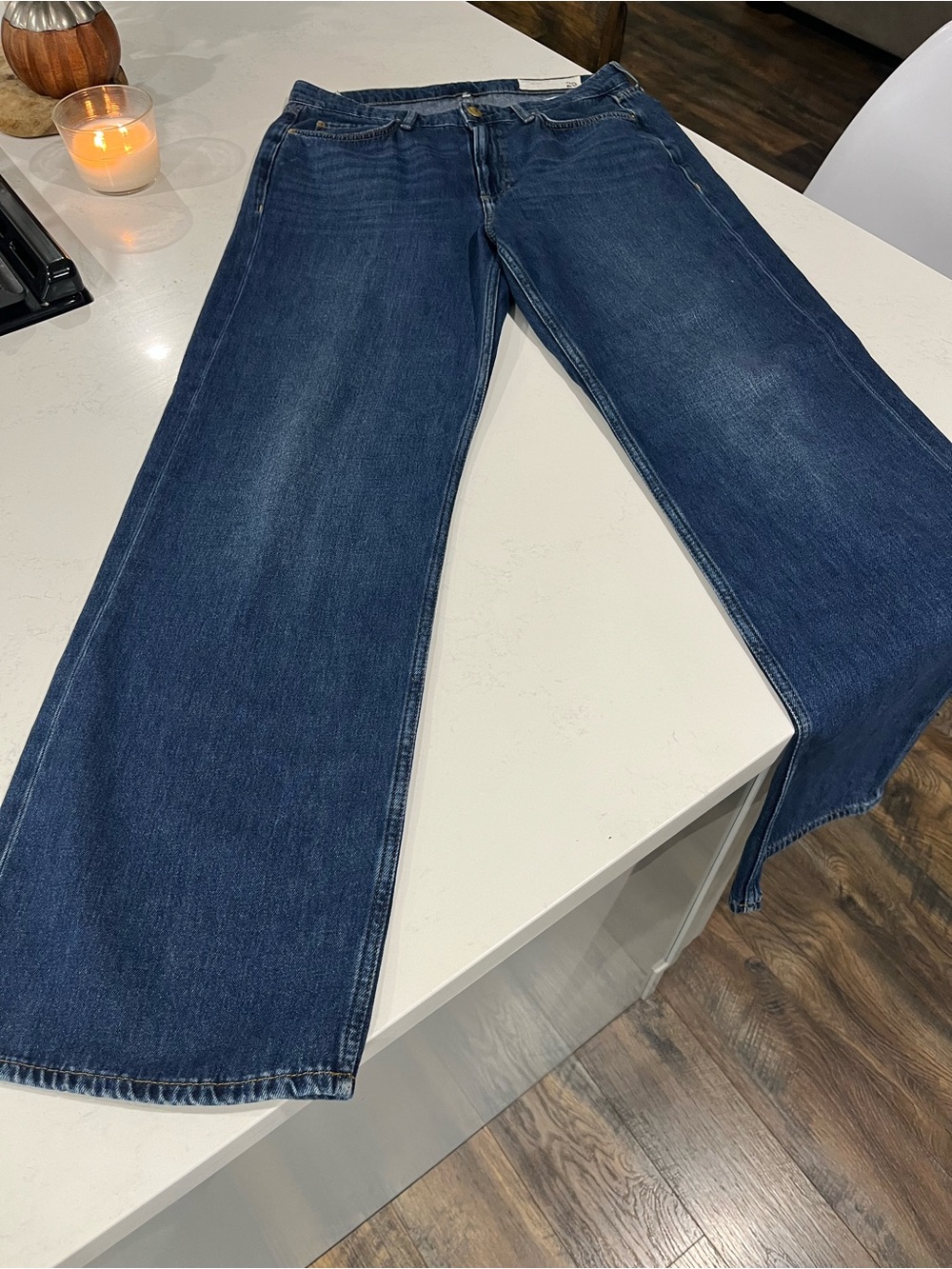 rag & bone Straight-Leg Jeans in Deep Blue Denim